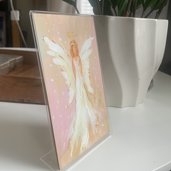 Hand Crafted | Art | Angel Painted In Acrylic On Wooden Panel Cm X 15cm ...